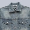 Top Version (Different from Standard Stock) Chanel CHANEL Rhinestone Embellished Denim Jacket Coat