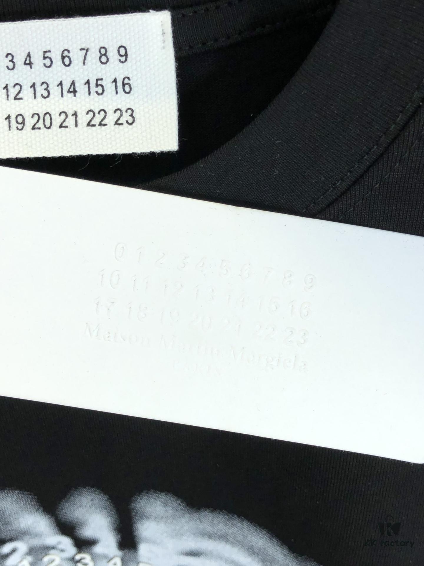 MM6 Maison Margiela 2025 Spring/Summer New Arrival Round Neck Short Sleeve T-Shirt with Dot Print and Debossed Lettering Craftsmanship, Made from 320g Double-Yarn Combed Cotton Fabric, Slightly Loose Fit, Soft and Substantial Fabric Texture, Unisex Design