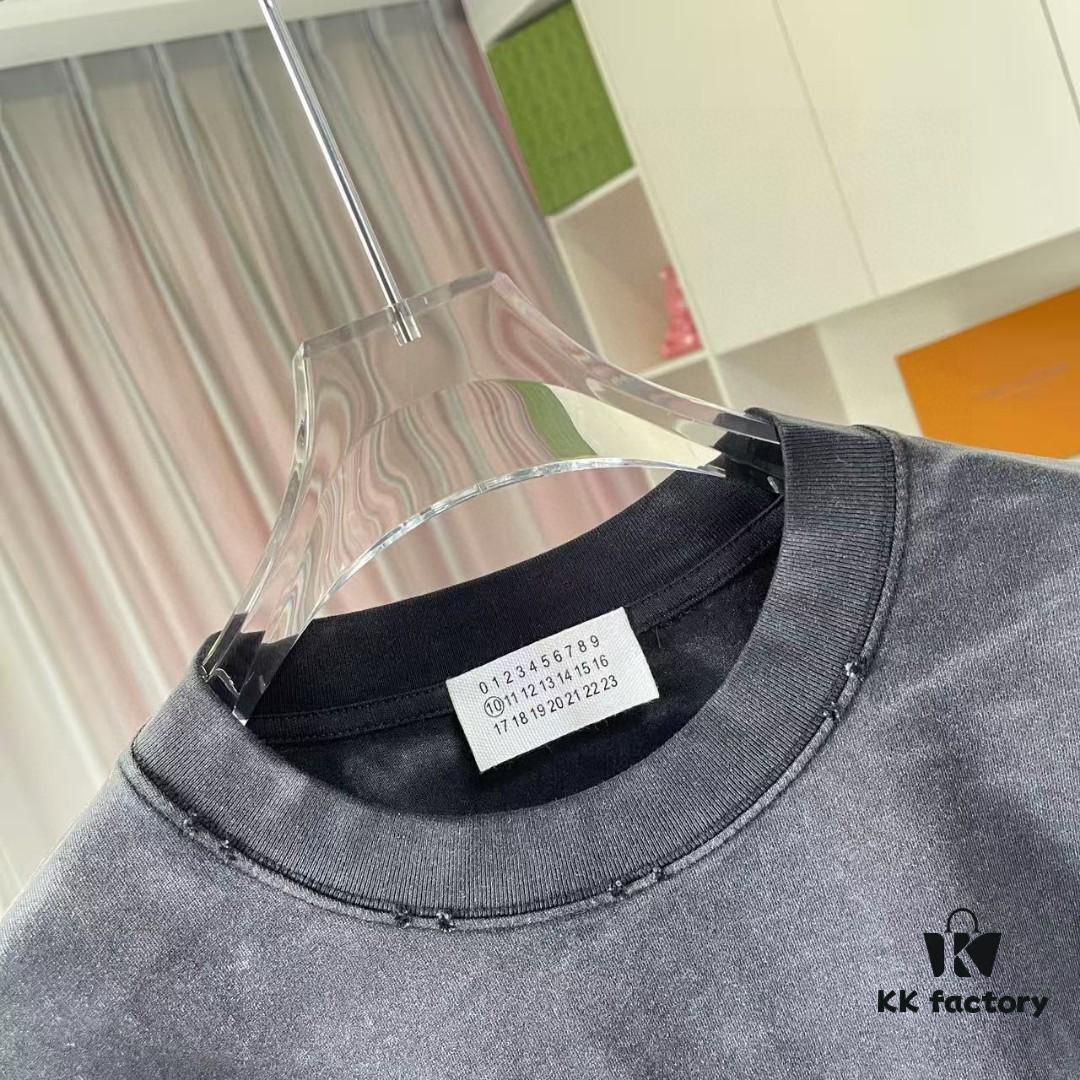 MM6 Maison Margiela 2025 Summer New Arrival Distressed Gradient Graphic Print Short-Sleeve T-Shirt Unisex Custom 320g Fabric