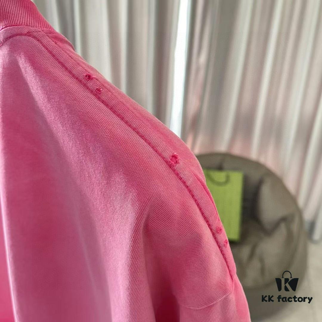 MM6 Maison Margiela 2025 Summer New Arrival Distressed Gradient Worn-Out Short Sleeve T-Shirt with Unique Logo Print, Custom 320g Fabric Unisex Design