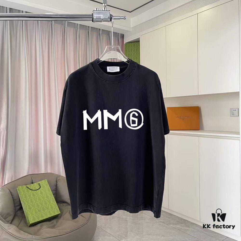 MM6 Maison Margiela 2025 Summer New Arrival Distressed Ombre Graphic Print Short Sleeve T-Shirt Custom 320g Fabric Unisex