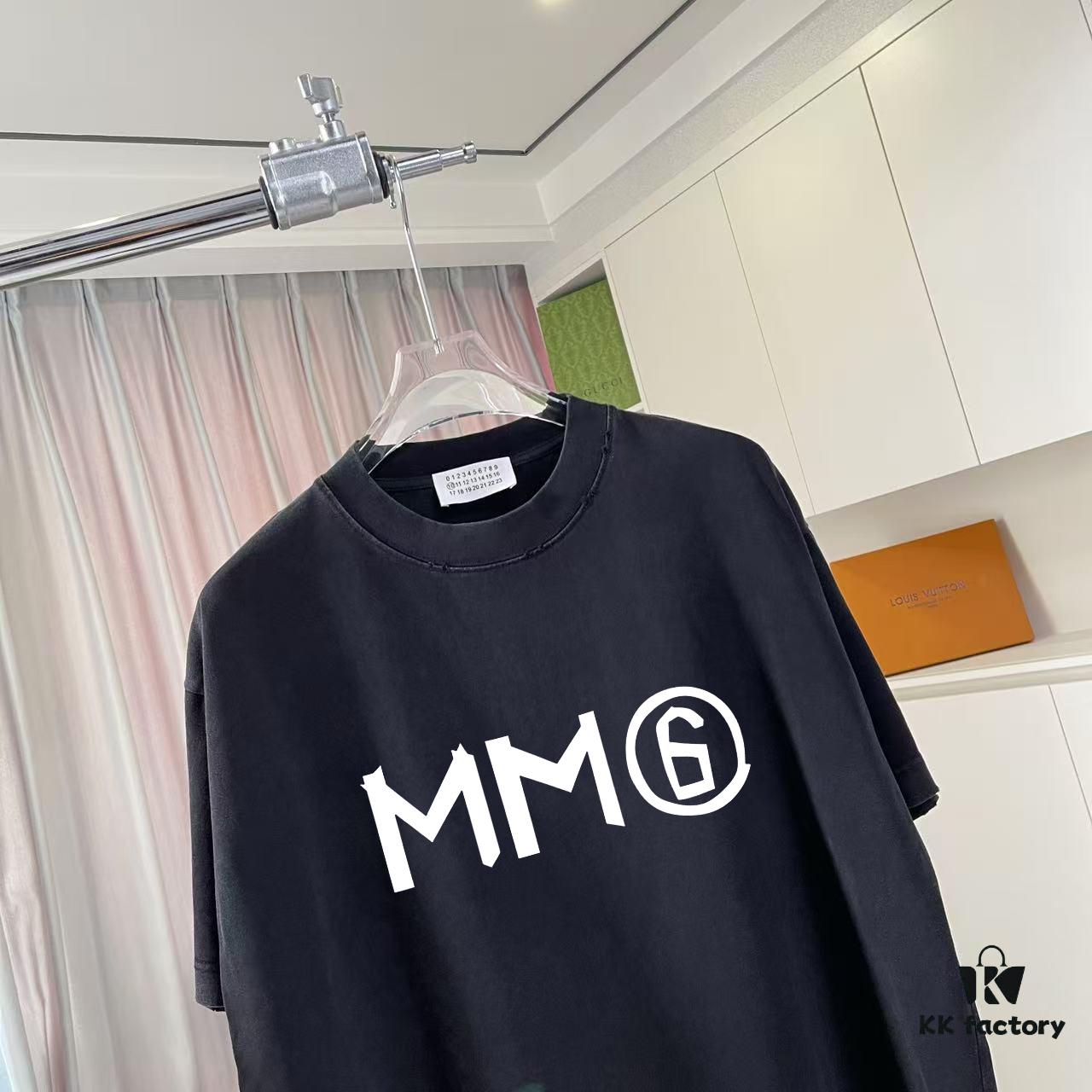 MM6 Maison Margiela 2025 Summer New Arrival Distressed Ombre Graphic Print Short Sleeve T-Shirt Custom 320g Fabric Unisex