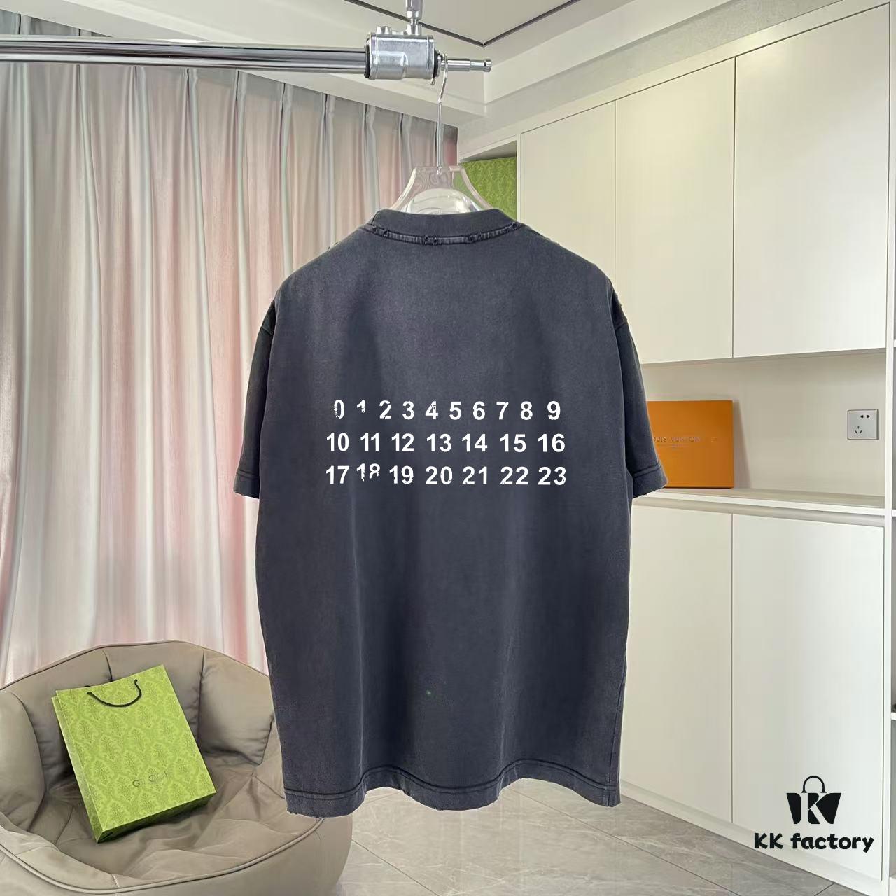 MM6 Maison Margiela 2025 Summer New Arrival Distressed Ombre Graphic Print Short Sleeve T-Shirt Custom 320g Fabric Unisex