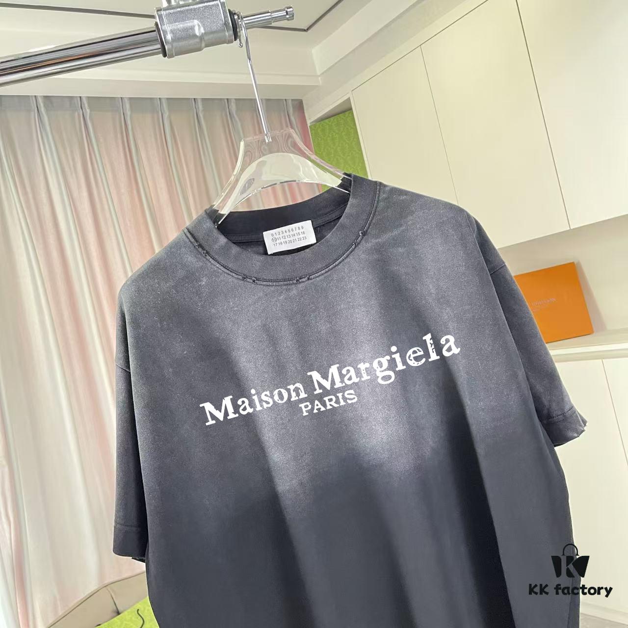 MM6 Maison Margiela 2025 Summer New Arrival Distressed Gradient Graphic Print Short-Sleeve T-Shirt Unisex Custom 320g Fabric