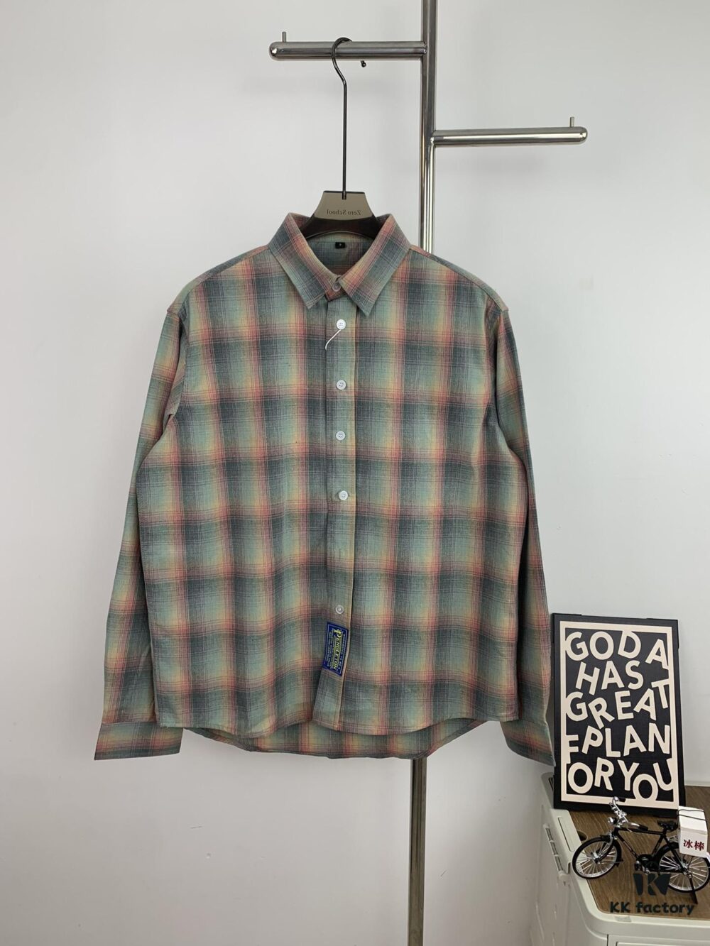 New MM6 Maison Margiela Rainbow Plaid Unisex Casual Shirt 2023FW