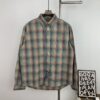 New MM6 Maison Margiela Rainbow Plaid Unisex Casual Shirt 2023FW