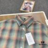 New MM6 Maison Margiela Rainbow Plaid Unisex Casual Shirt 2023FW