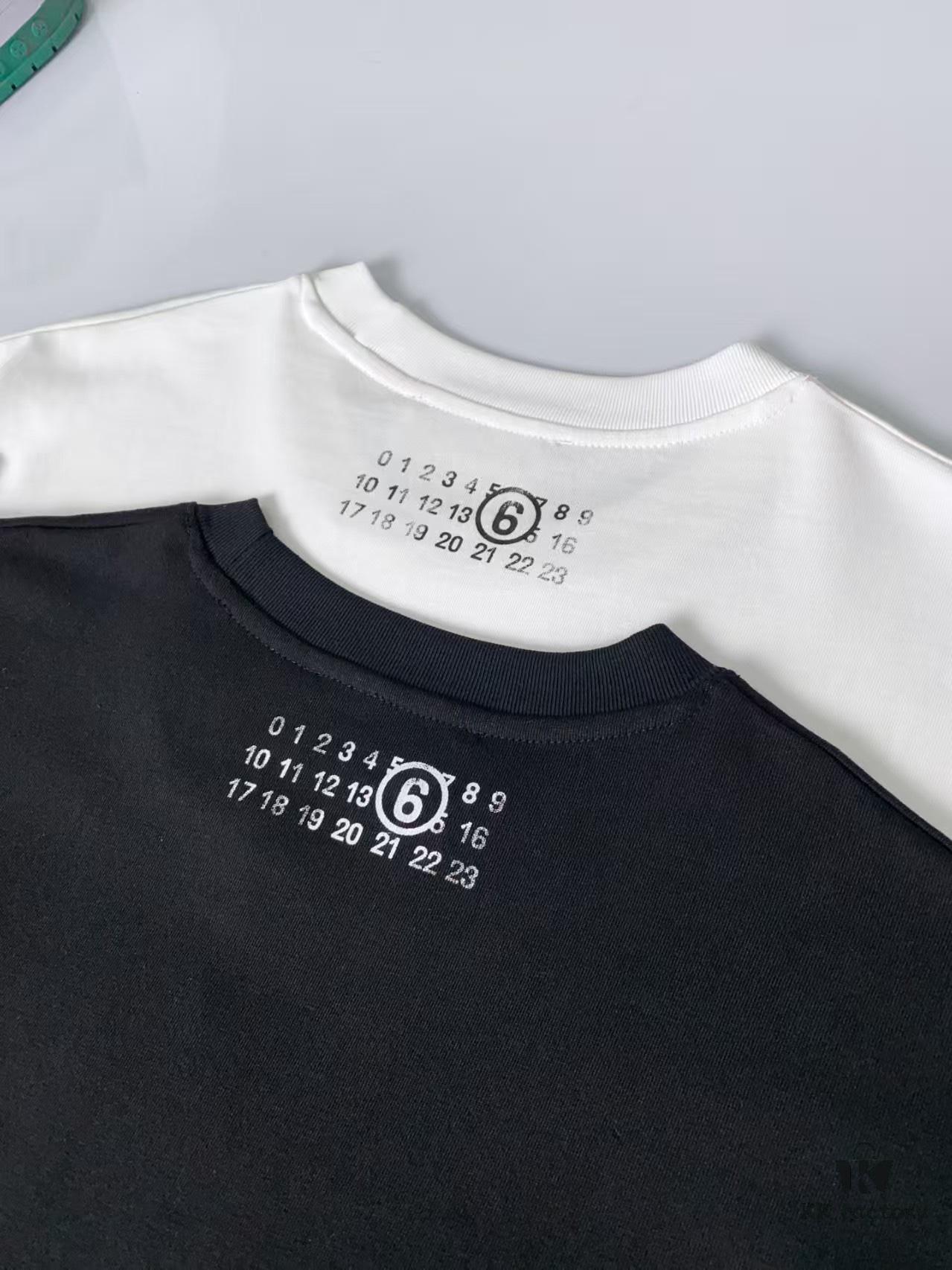 25ss Maison Margiela Hand-painted Logo T-Shirt, Inspired by 80s Retro Aesthetic, Premium 310g Dyed Fabric, Short Sleeve Unisex Tee