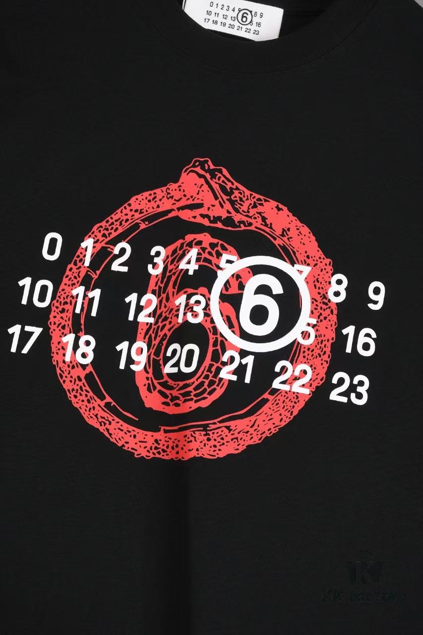 New Arrival 25S Maison Margiela Digital Print T-Shirt, Pre-washed Cotton Fabric, Unisex Loose Fit, Soft and Comfortable