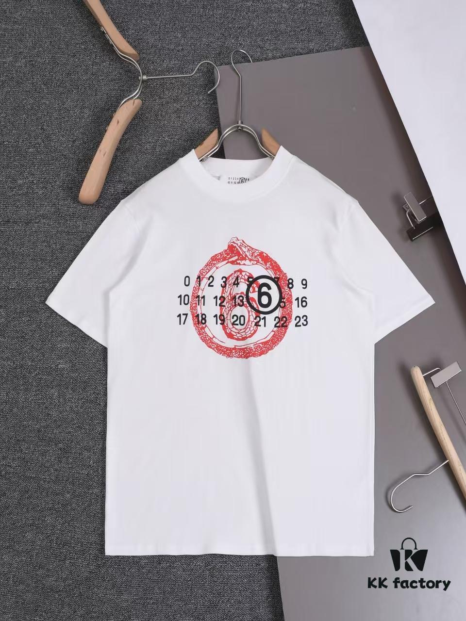 New Arrival 25S Maison Margiela Digital Print T-Shirt, Pre-washed Cotton Fabric, Unisex Loose Fit, Fashionable and Youthful