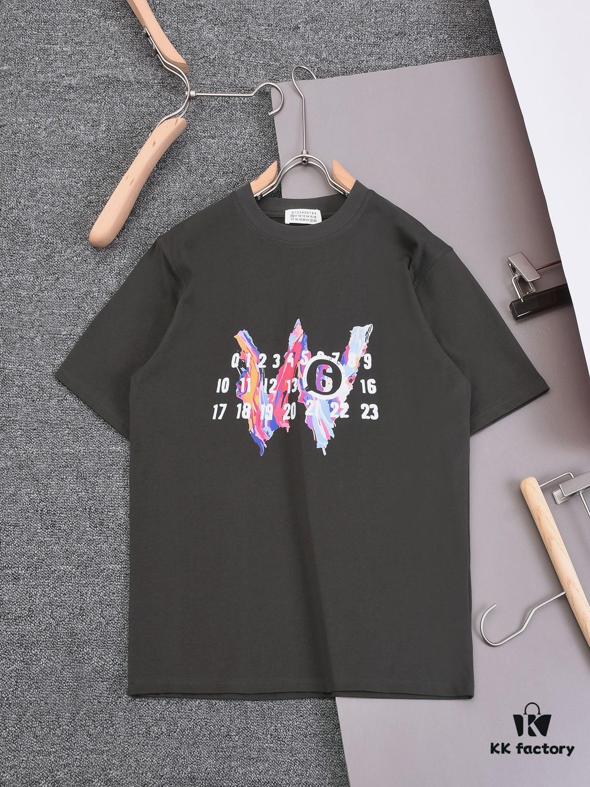 New Arrival 25S Maison Margiela Digital Print T-Shirt, Premium Cotton Garment-Washed Fabric, Unisex Loose Fit Fashion Tee