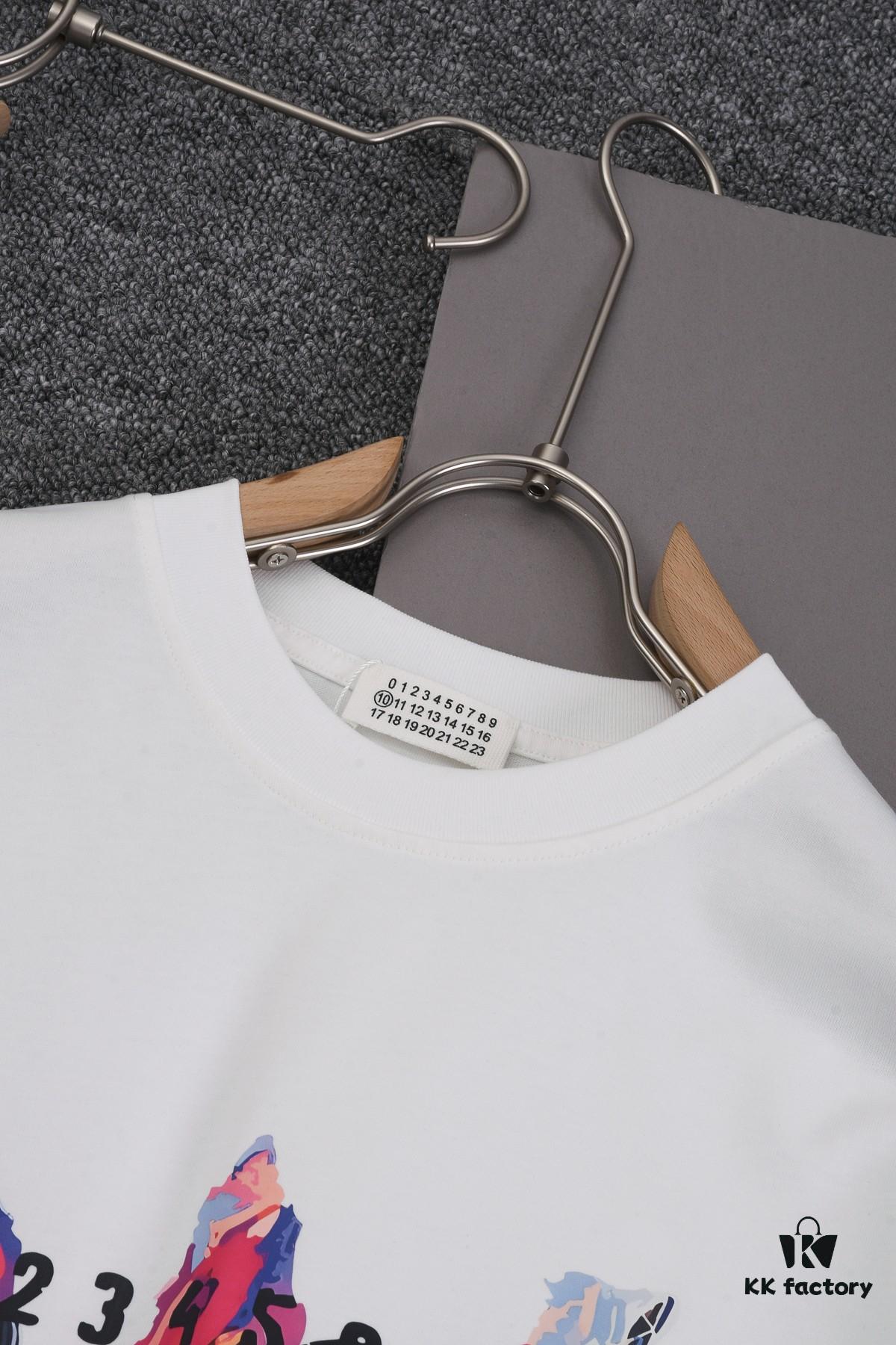 New Arrival 25S Maison Margiela Digital Print T-Shirt, Premium Cotton Garment-Washed Fabric, Unisex Loose Fit Fashion Top