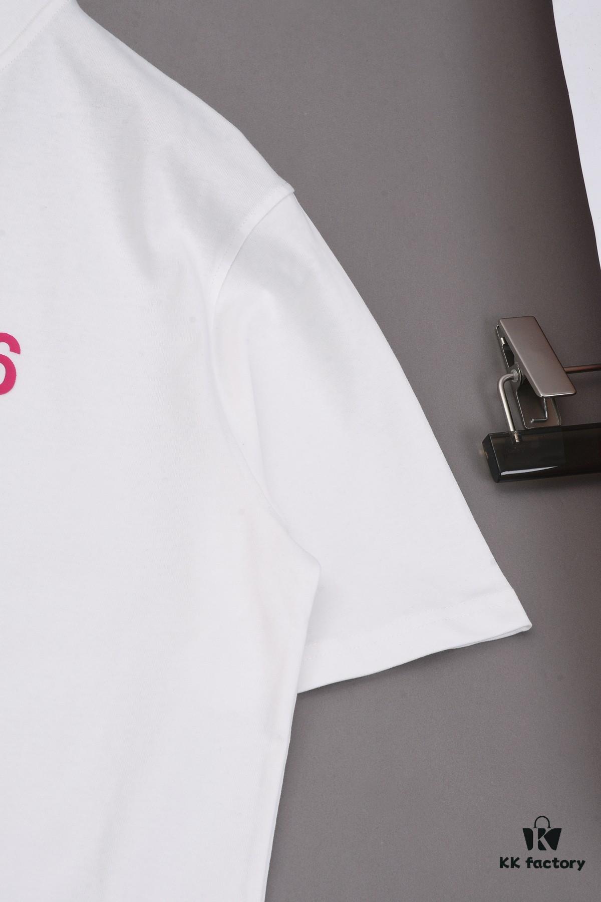 New Arrival 25S Maison Margiela Classic Flocked Letter T-Shirt, Garment-Washed Cotton Fabric, Unisex Loose Fit