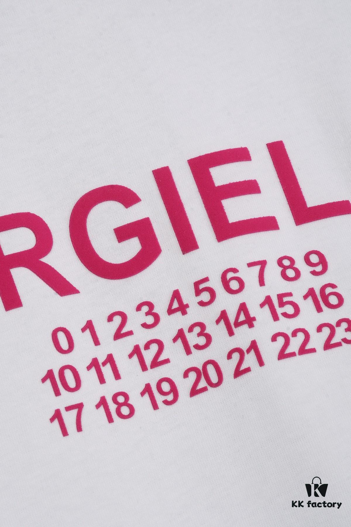 New Arrival 25S Maison Margiela Classic Flocked Letter T-Shirt, Garment-Washed Cotton Fabric, Unisex Loose Fit