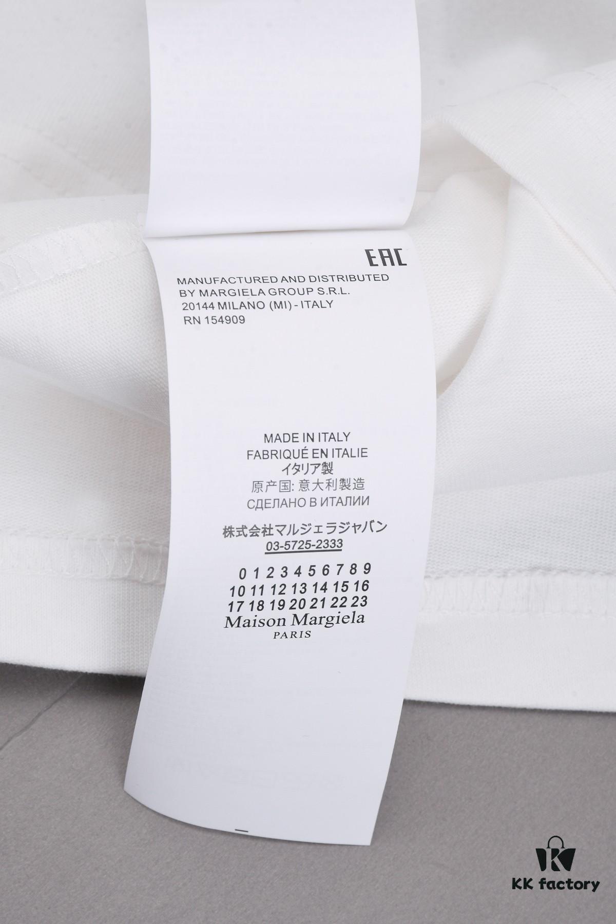 New Arrival 25S Maison Margiela Classic Flocked Letter T-Shirt, Garment-Washed Cotton Fabric, Unisex Loose Fit