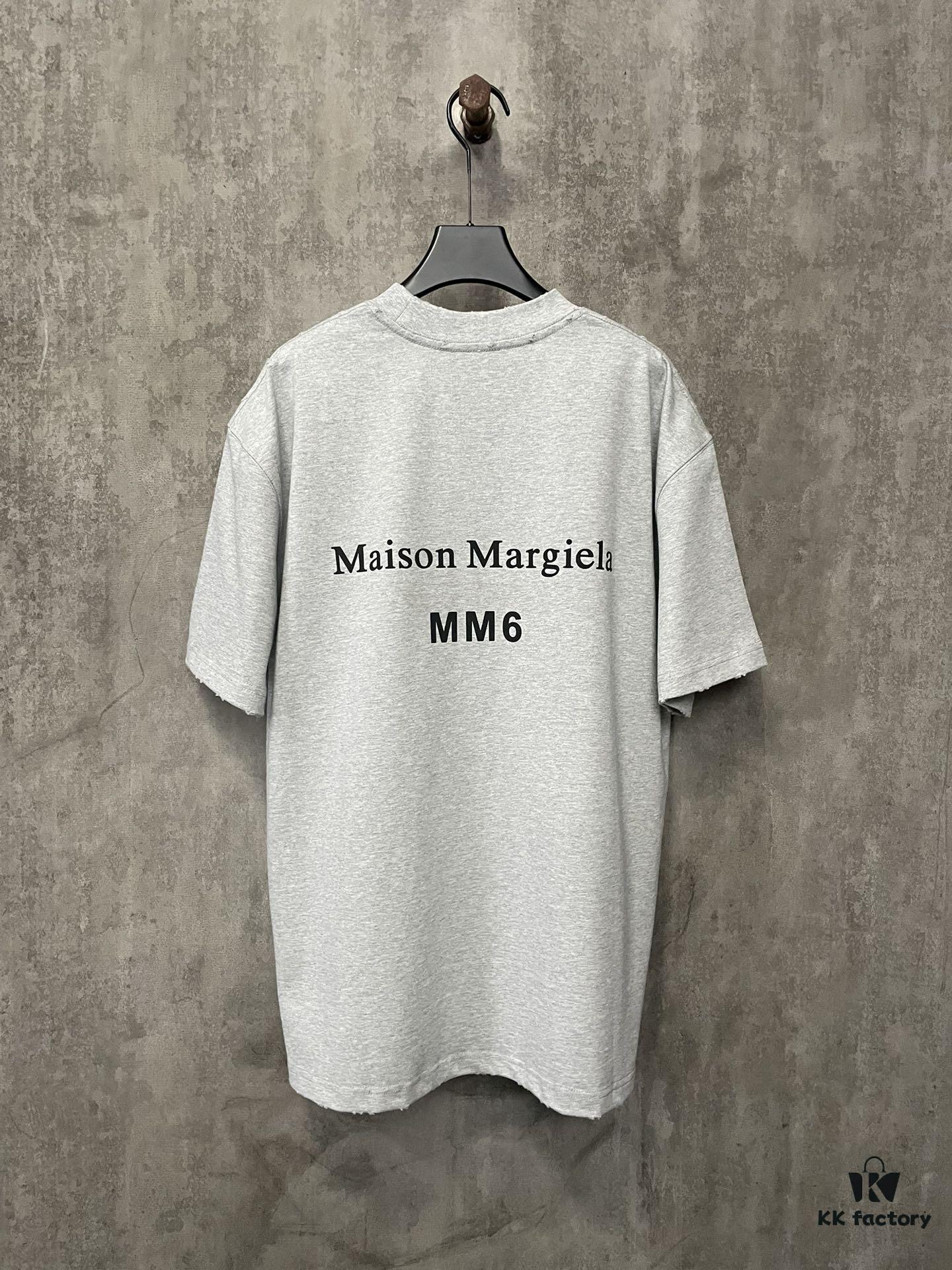MM6 Maison Margiela 24SS Foam Logo Print Heavyweight Short Sleeve T-Shirt in 380g Cotton
