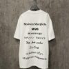 Heavyweight 380g Short Sleeve T-Shirt for Autumn and Winter, Martin Mariela MM6 24SS Eight-Language Letter Puff Print