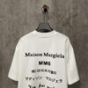 Heavyweight 380g Short Sleeve T-Shirt for Autumn and Winter, Martin Mariela MM6 24SS Eight-Language Letter Puff Print