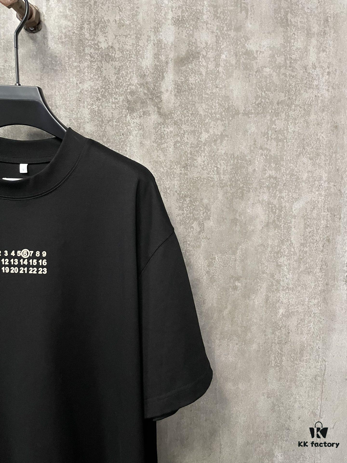 MM6 Maison Margiela 24SS Heavyweight 380g Short Sleeve T-Shirt with Classic Number Logo Puff Print