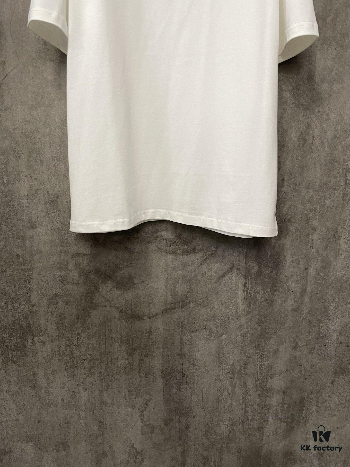 MM6 Maison Margiela 24SS Classic Number Logo Puff Print Heavyweight Short Sleeve T-Shirt, 380g Cotton Tee for Autumn and Winter