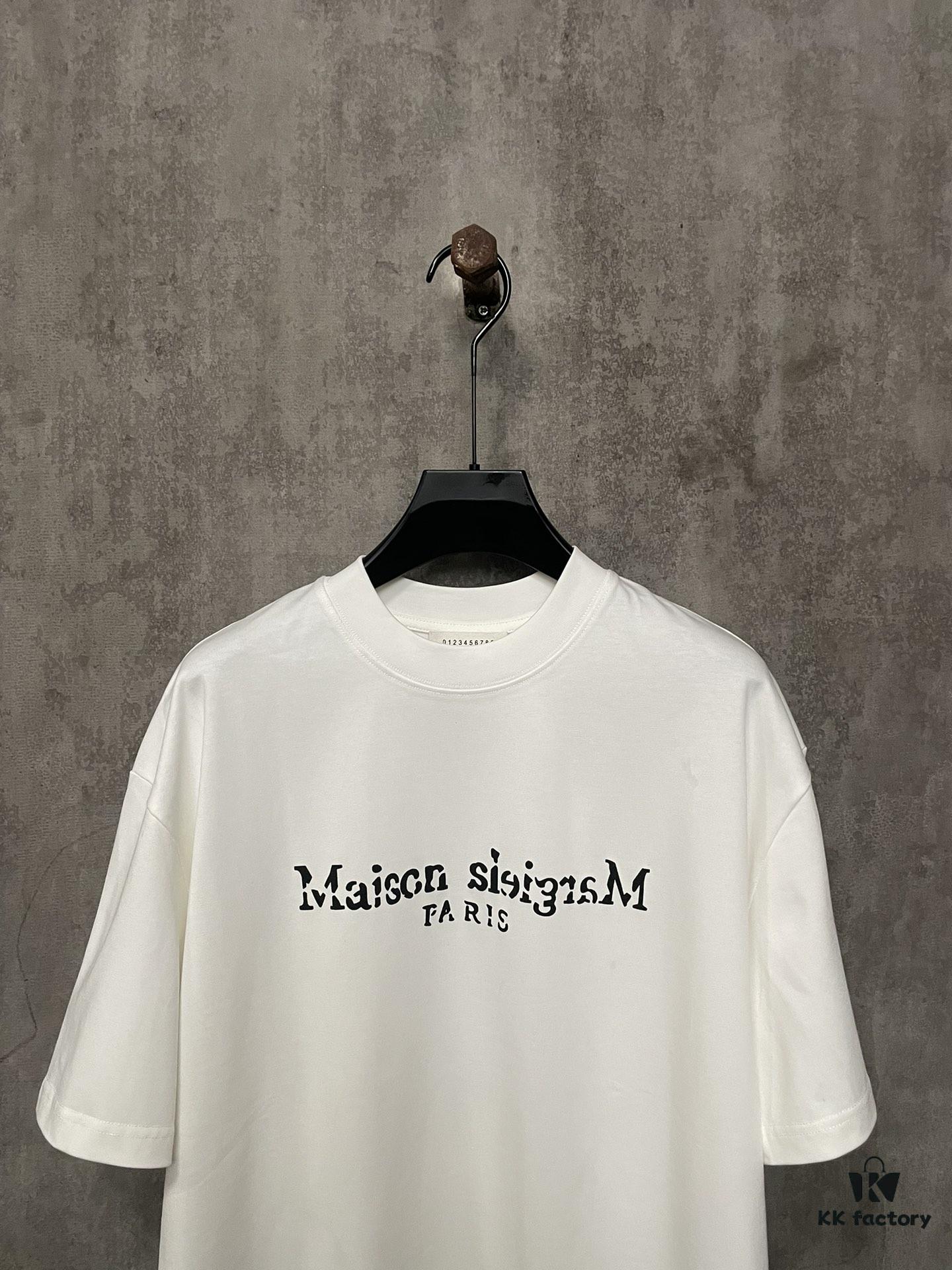 MM6 Maison Margiela 24SS Distressed Letter Puff Print Heavyweight Cotton T-Shirt