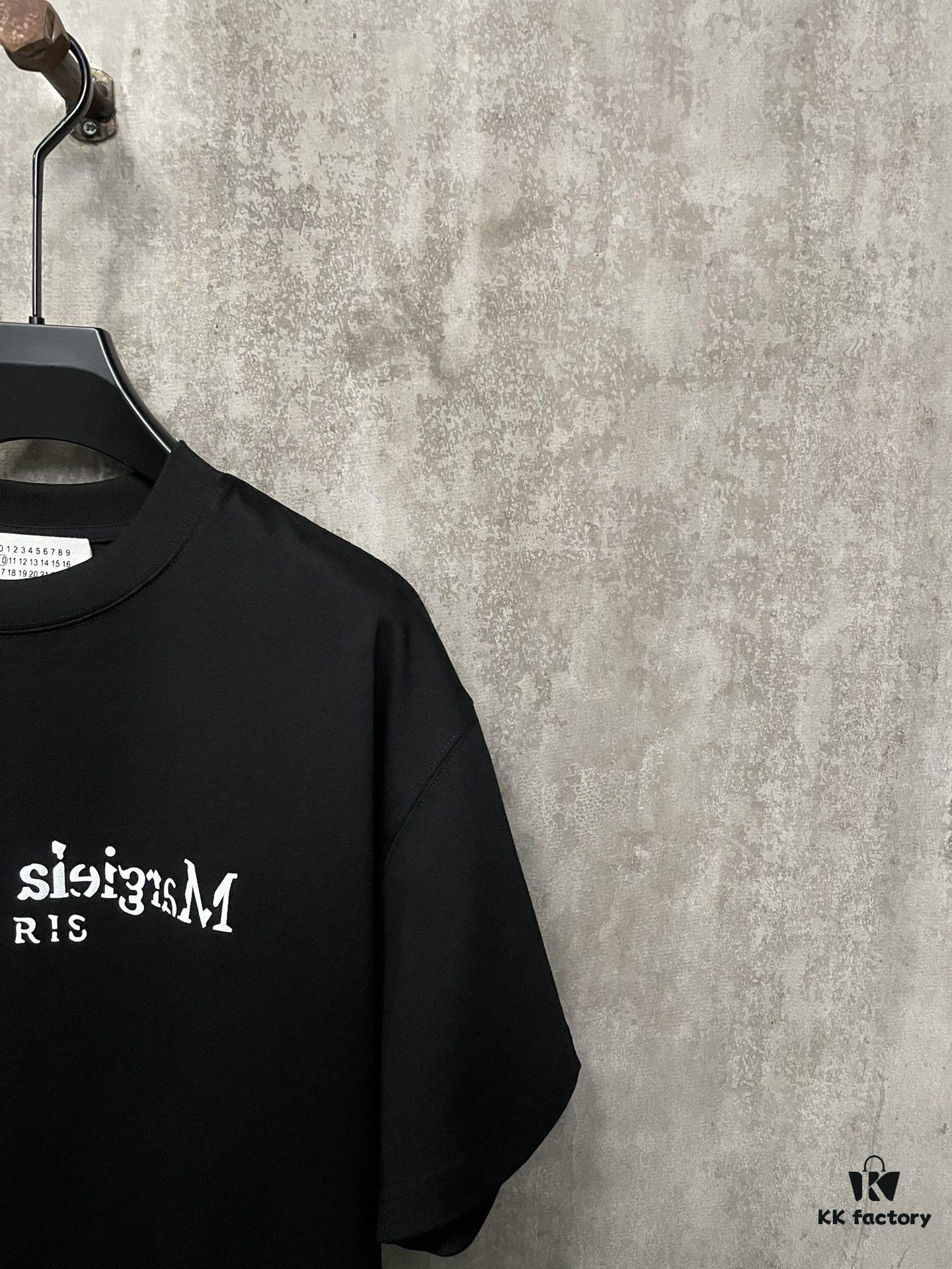 MM6 Maison Margiela 24SS Heavweight Distressed Letter Puff Print Short Sleeve T-Shirt