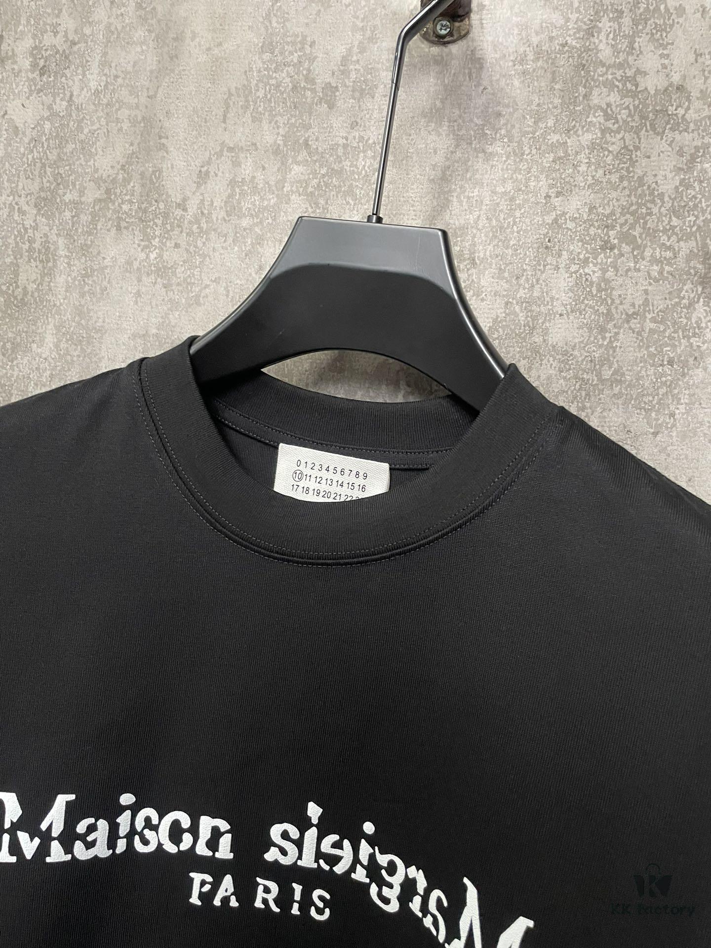 MM6 Maison Margiela 24SS Heavweight Distressed Letter Puff Print Short Sleeve T-Shirt