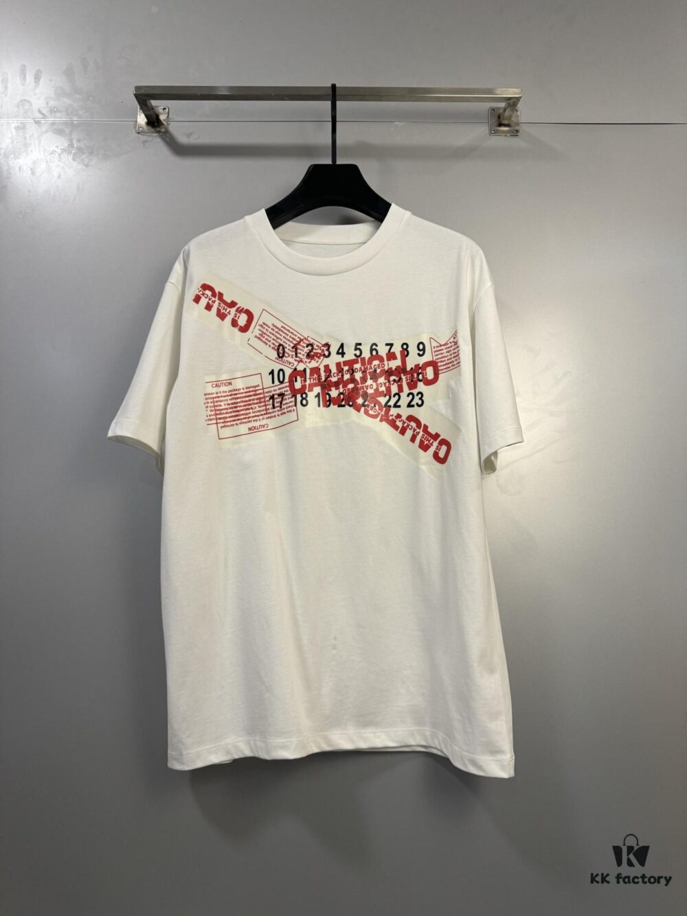 High-End Maison Margiela Irregular Number Tape Short Sleeve T-Shirt 2025