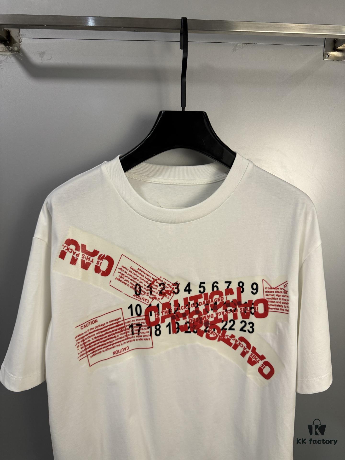 High-End Maison Margiela Irregular Number Tape Short Sleeve T-Shirt 2025