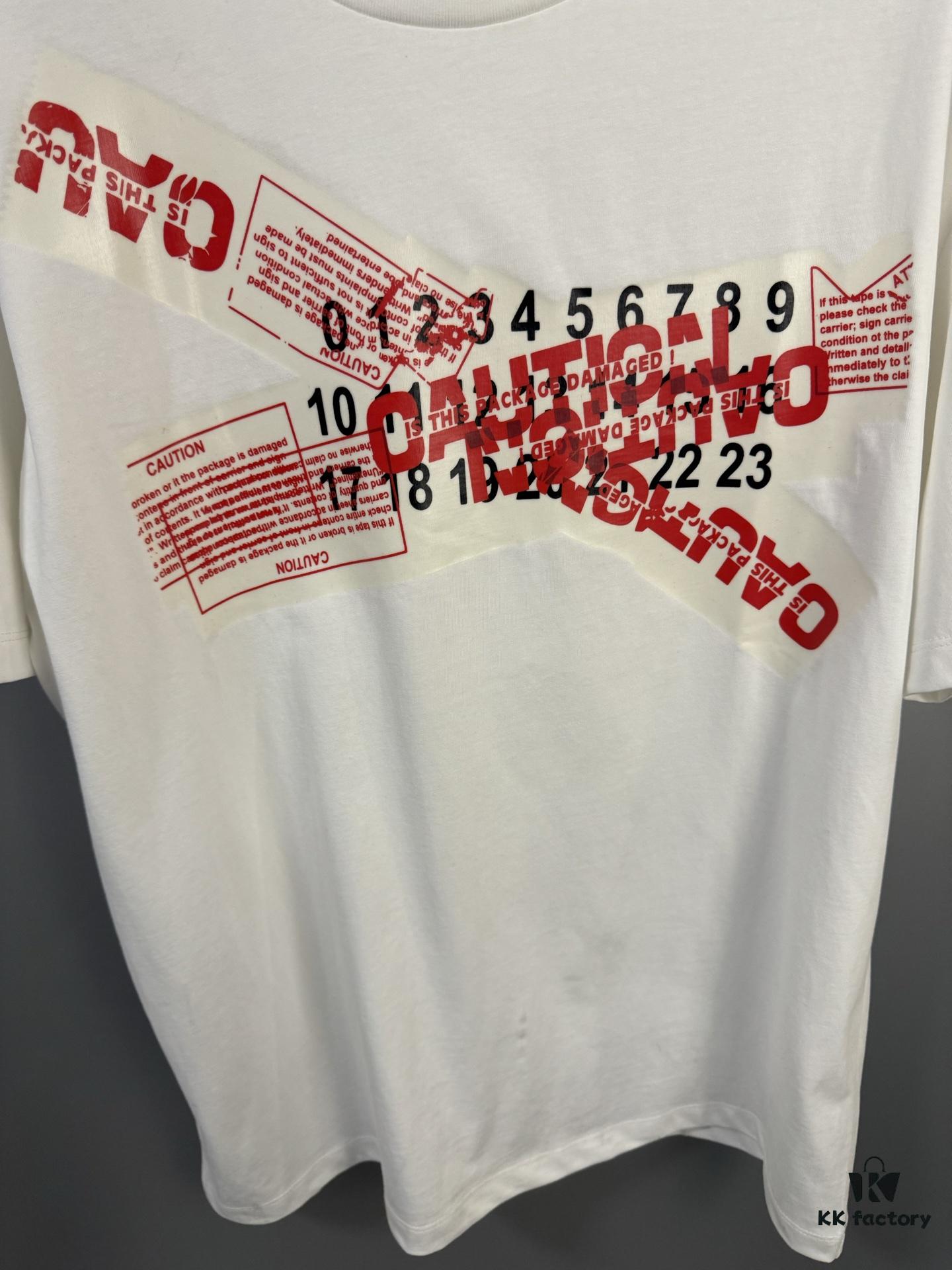 High-End Maison Margiela Irregular Number Tape Short Sleeve T-Shirt 2025