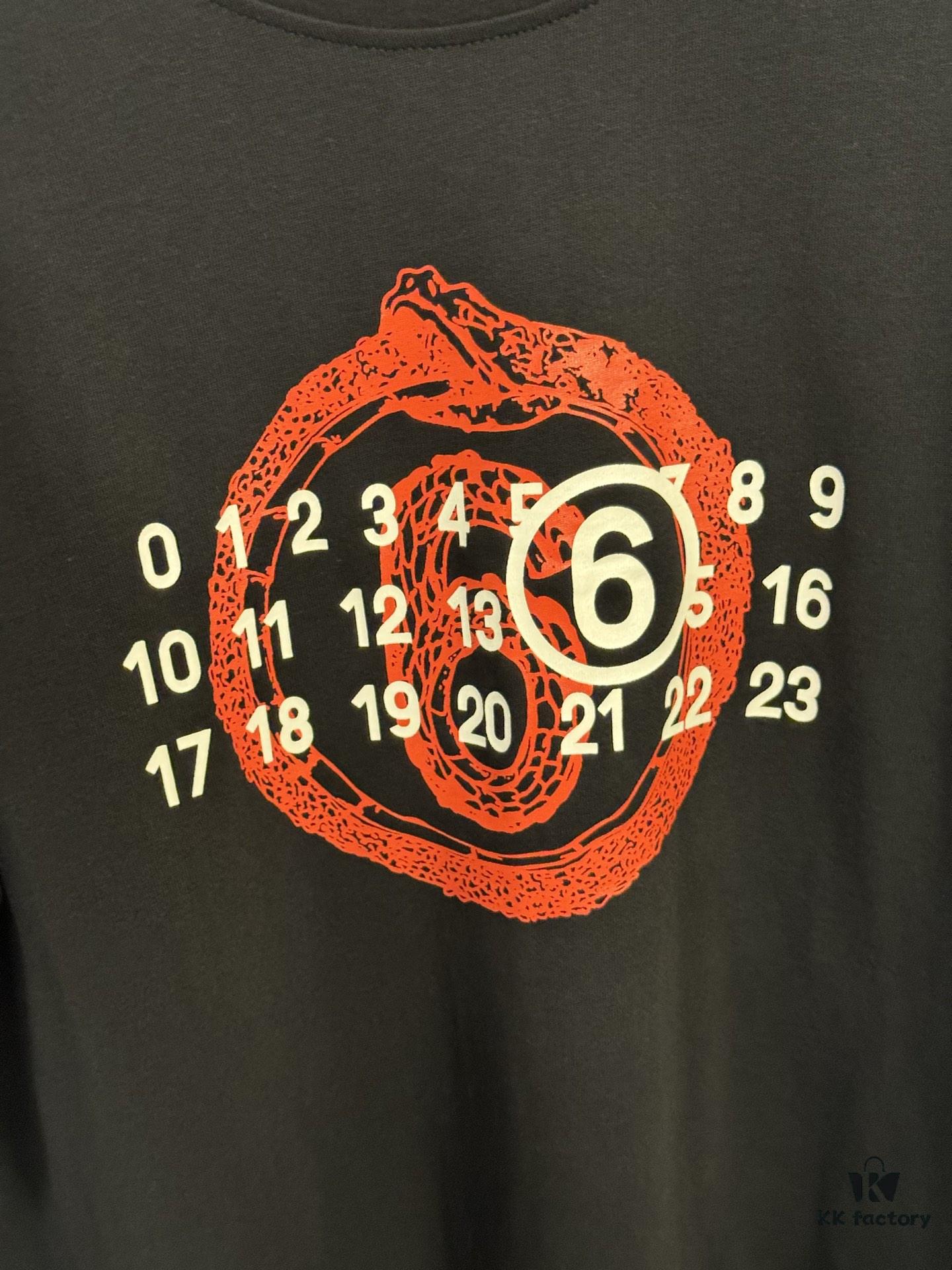 High-End Maison Margiela 2025 Year of the Snake Limited Edition Digital Calendar Short Sleeve T-Shirt