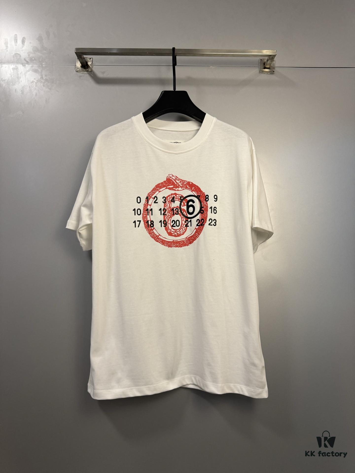 High Version Maison Margiela 2025 Year of the Snake Limited Edition Numeric Calendar Short Sleeve T-Shirt