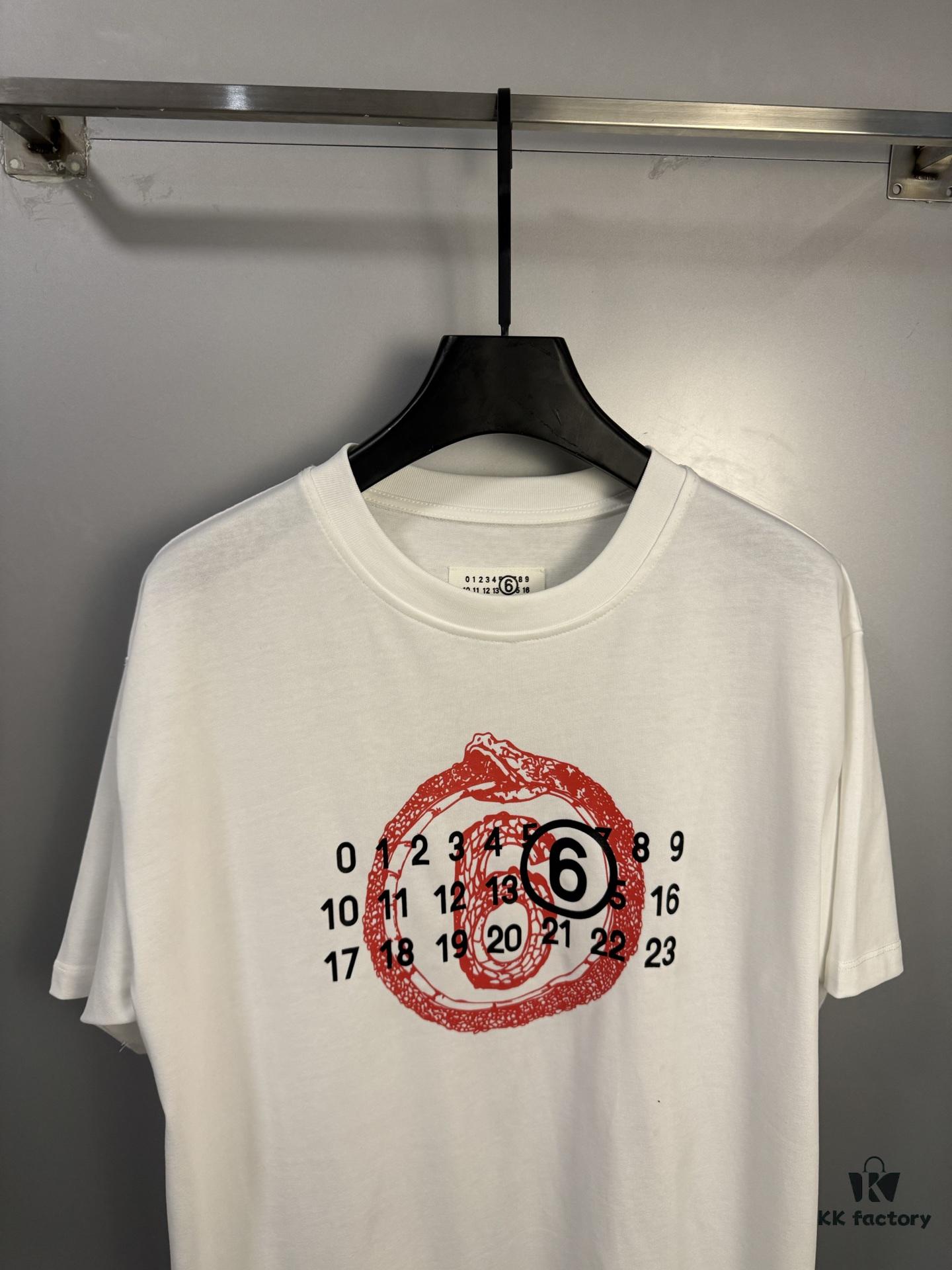High-Version Maison Margiela 2025 Year of the Snake Limited Edition Digital Calendar T-Shirt