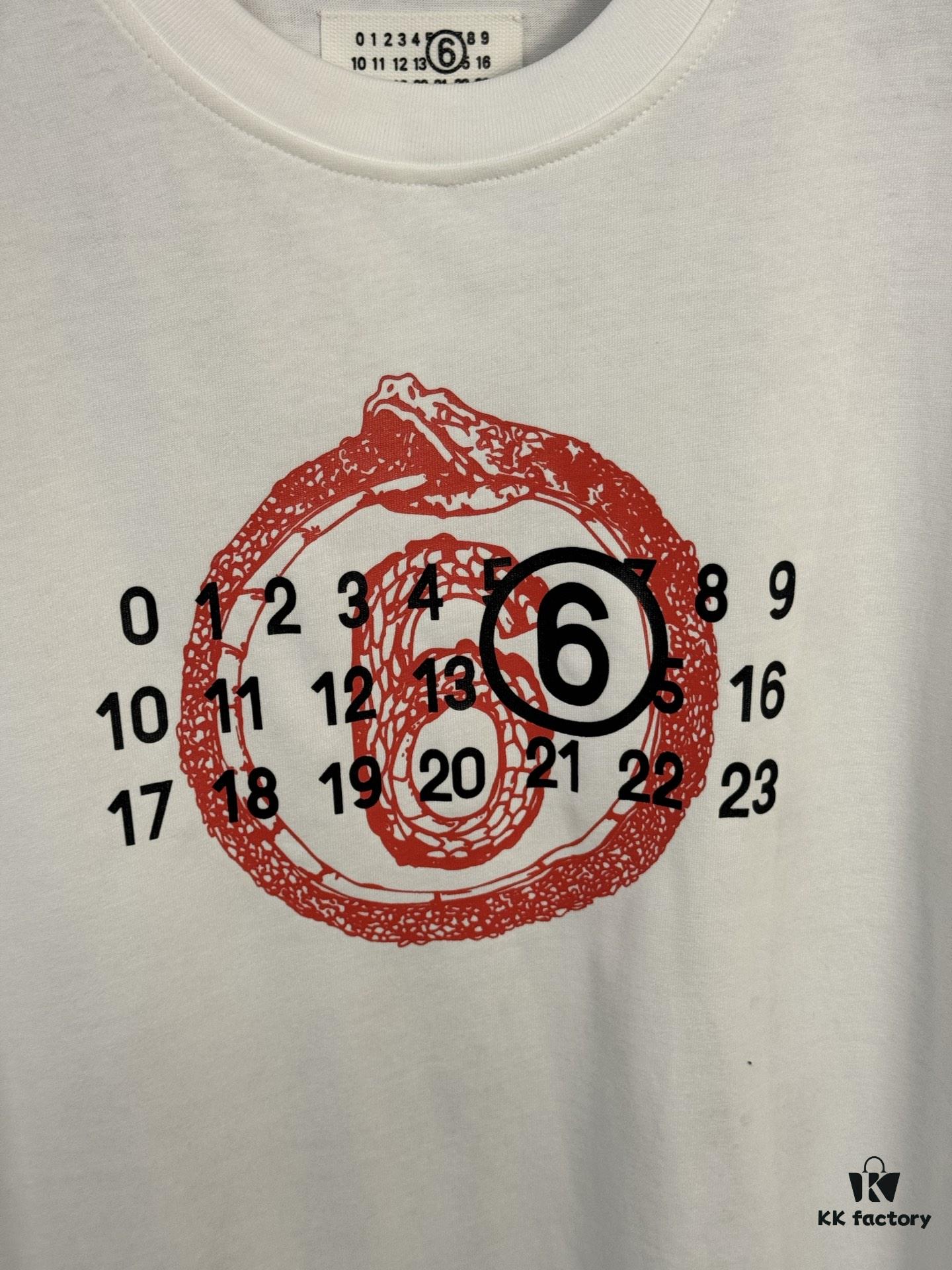 High-Version Maison Margiela 2025 Year of the Snake Limited Edition Digital Calendar T-Shirt
