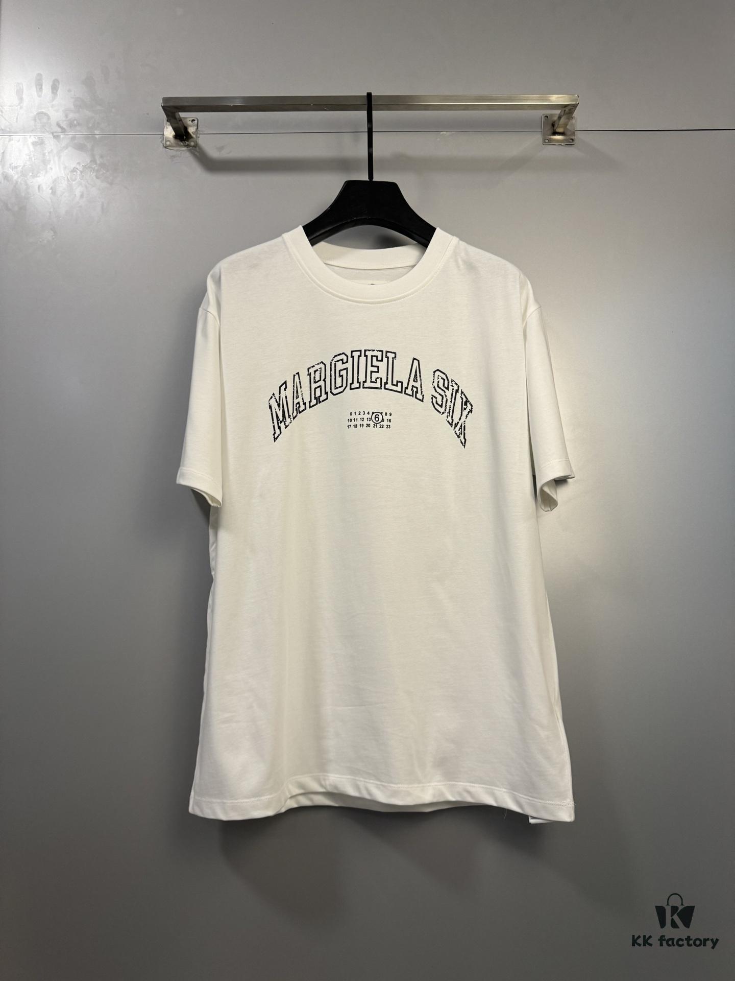 High-End Maison Margiela 2025 Limited Edition Snake Year Cracked Letter Number Short Sleeve T-Shirt