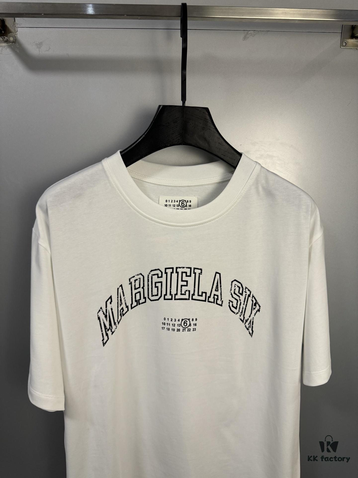 High-End Maison Margiela 2025 Limited Edition Snake Year Cracked Letter Number Short Sleeve T-Shirt