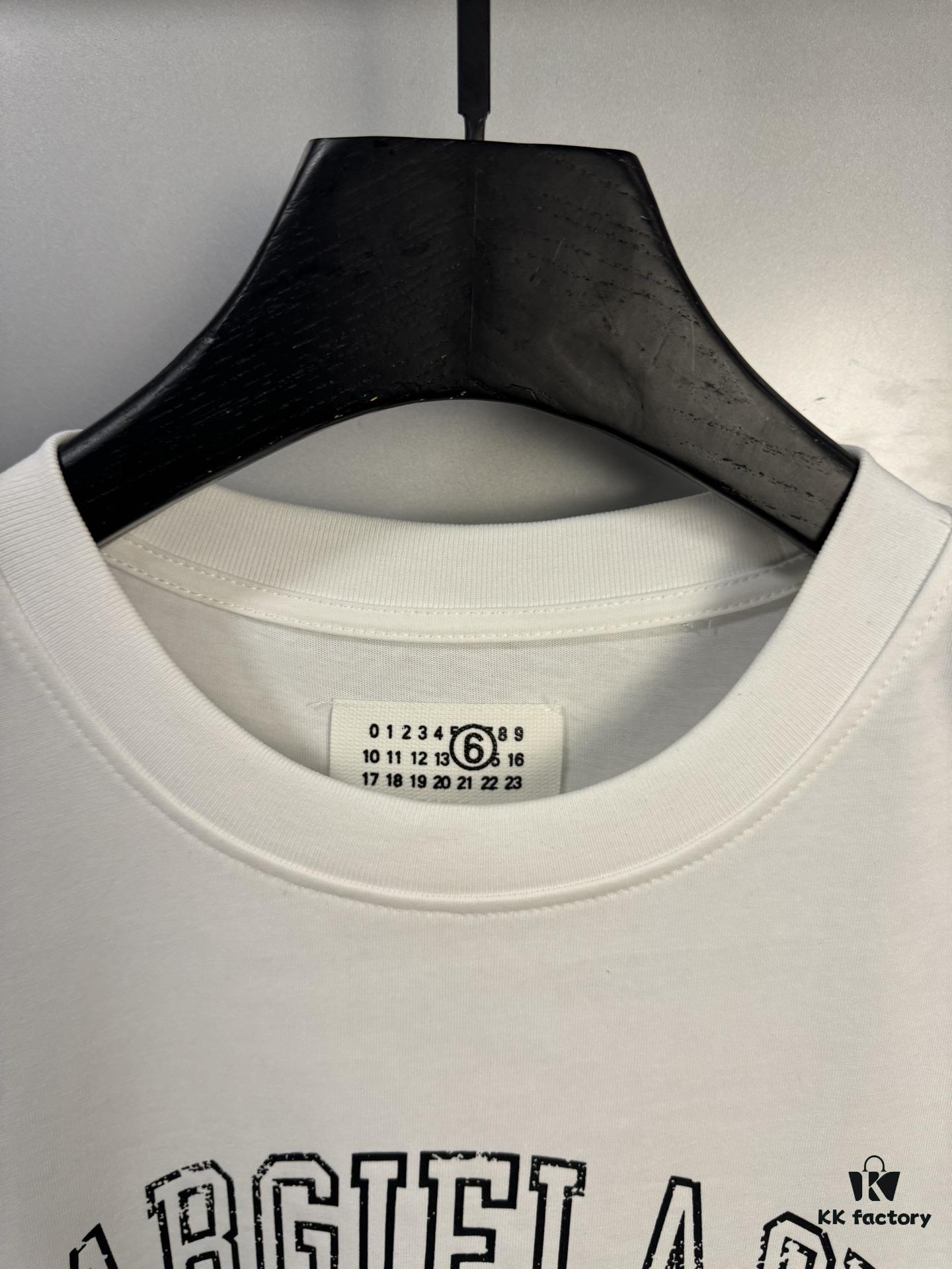 High-End Maison Margiela 2025 Limited Edition Snake Year Cracked Letter Number Short Sleeve T-Shirt