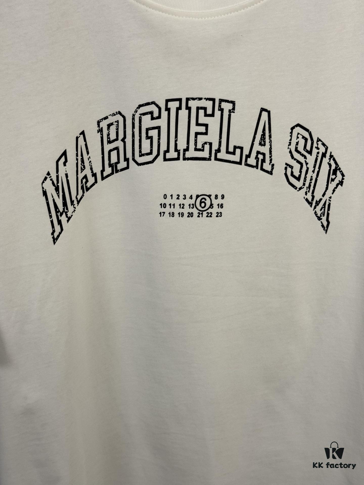 High-End Maison Margiela 2025 Limited Edition Snake Year Cracked Letter Number Short Sleeve T-Shirt