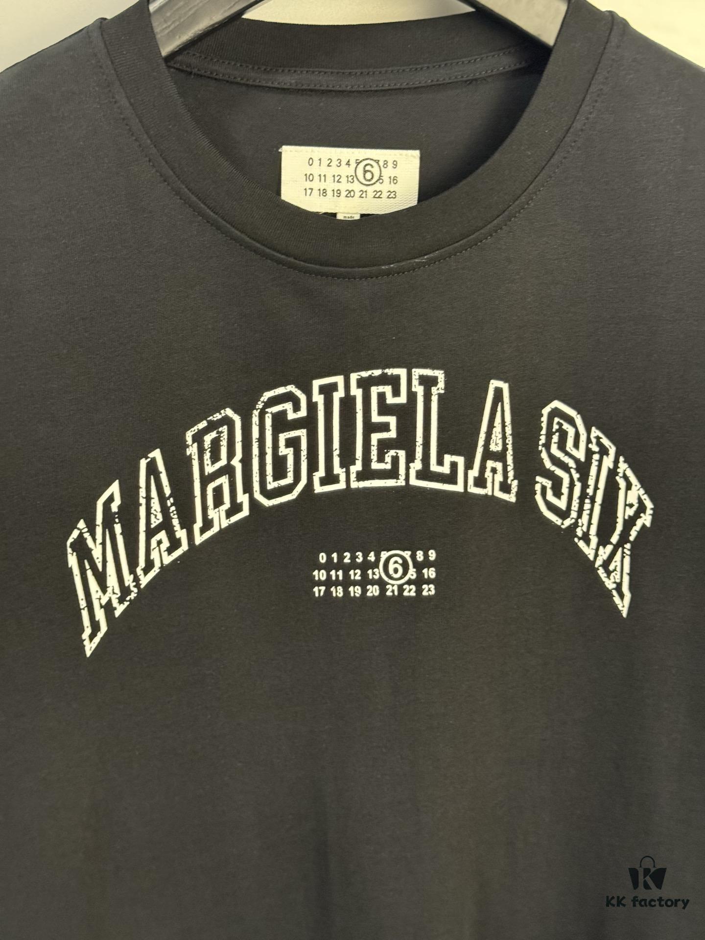 High-End Maison Margiela 2025 Limited Edition Snake Year Cracked Letter Number Short Sleeve T-Shirt