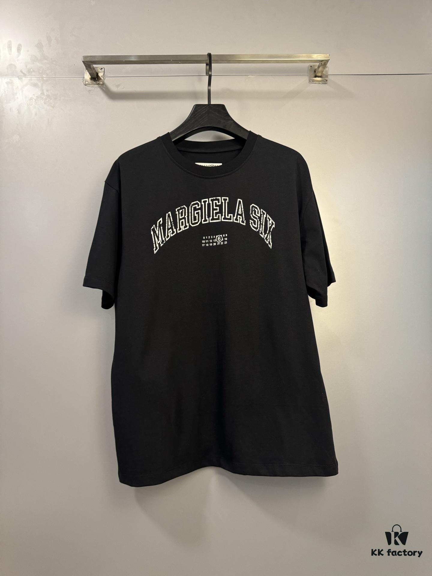 High-End Maison Margiela 2025 Limited Edition Snake Year Cracked Letter Number Short Sleeve T-Shirt