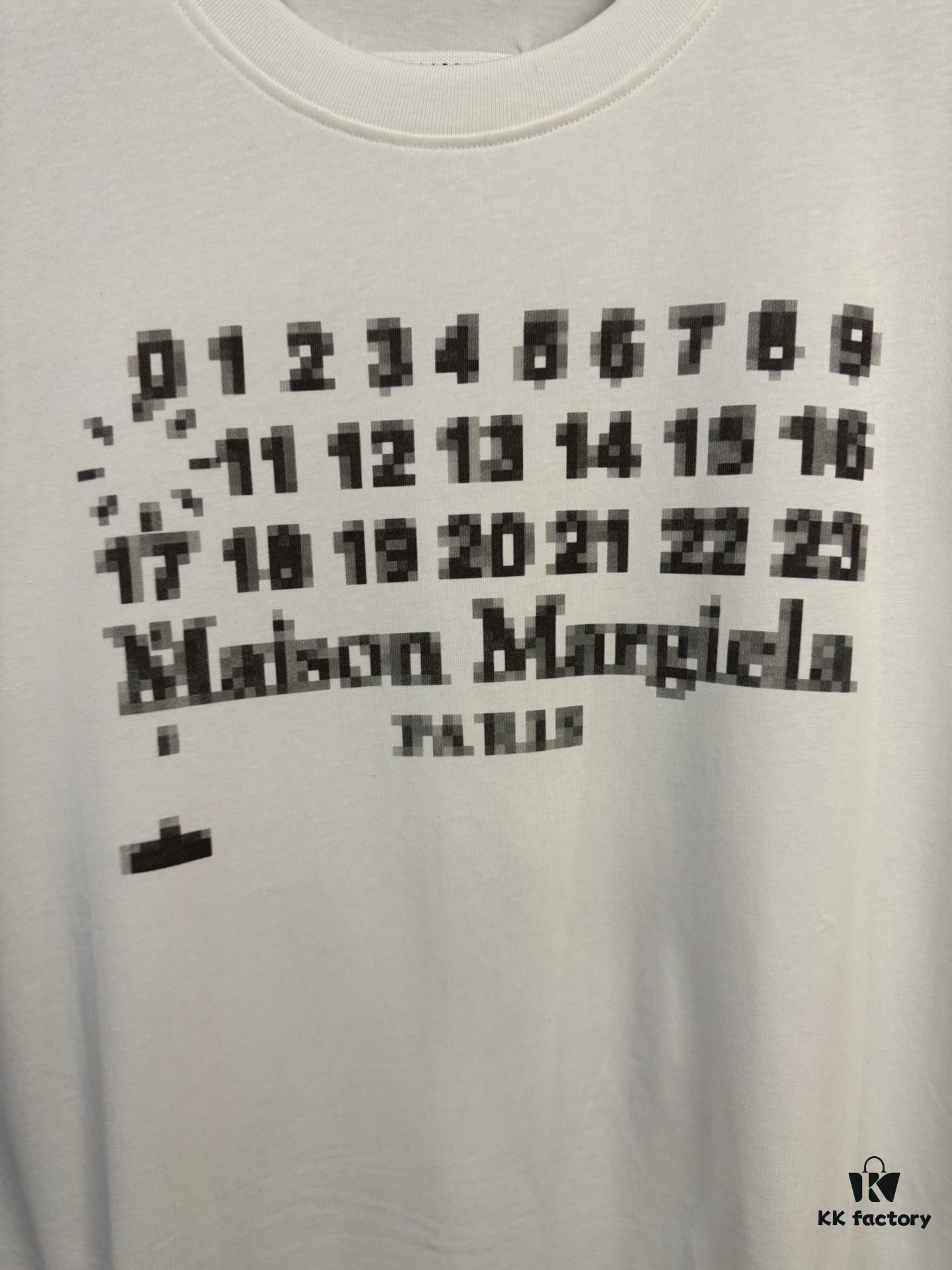 High-End Version Maison Margiela 2024 Digital Direct Printing Mosaic Number Calendar Short Sleeve T-Shirt