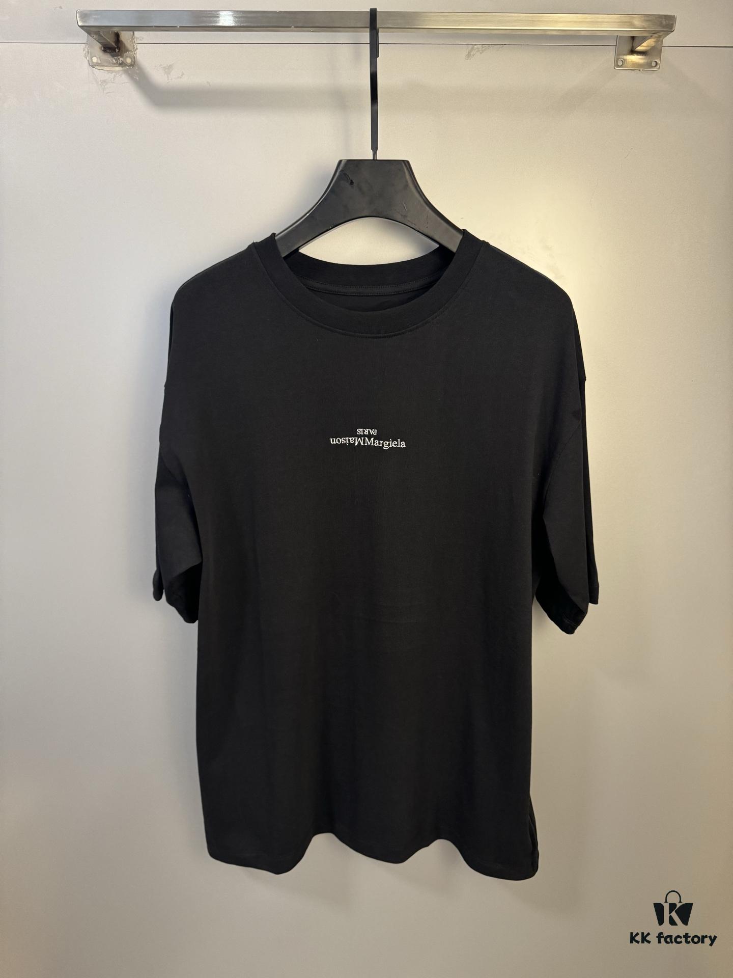 High-End Maison Margiela 2024 Inverted Logo Embroidered Short Sleeve T-Shirt