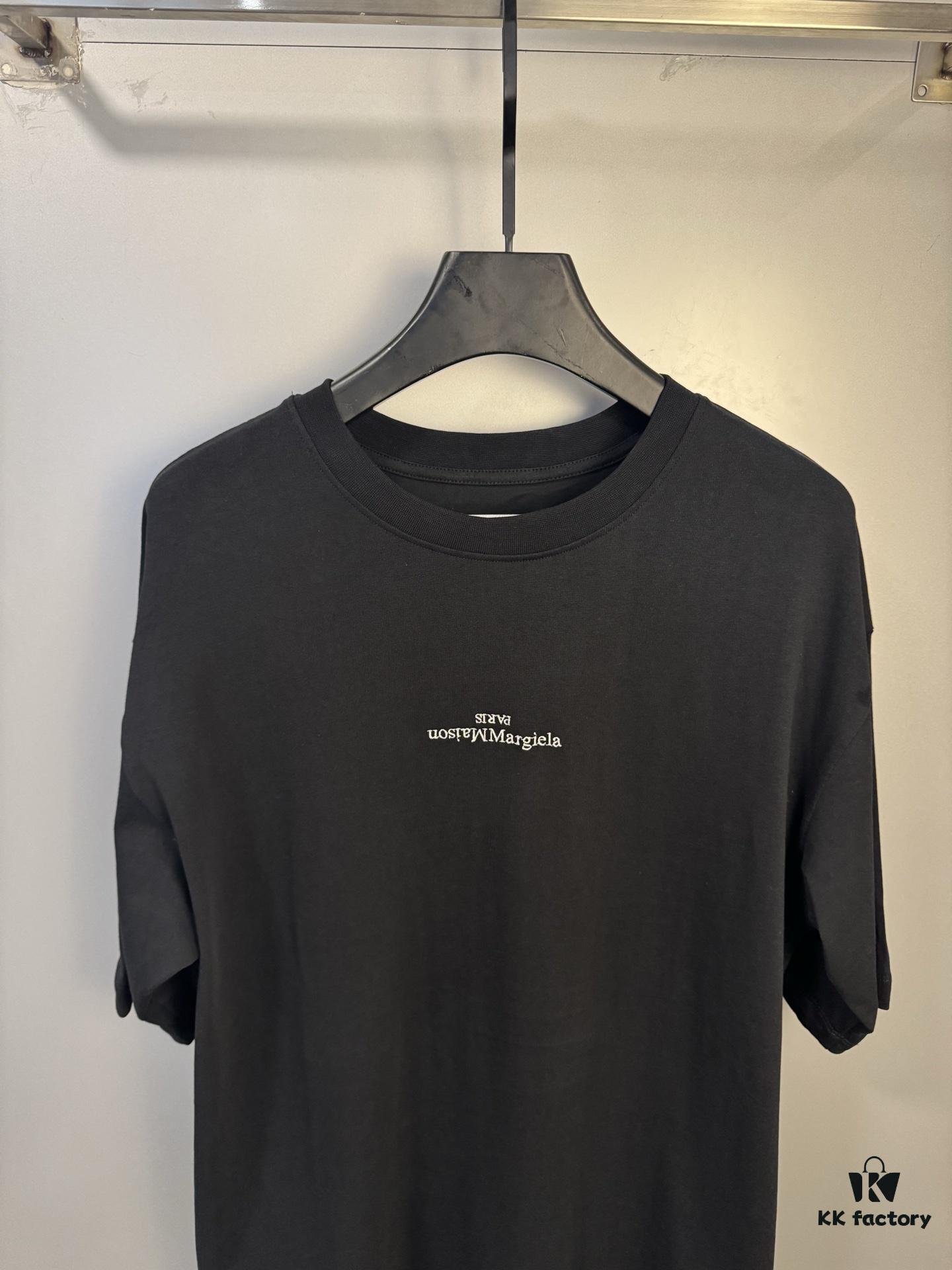 High-End Maison Margiela 2024 Inverted Logo Embroidered Short Sleeve T-Shirt