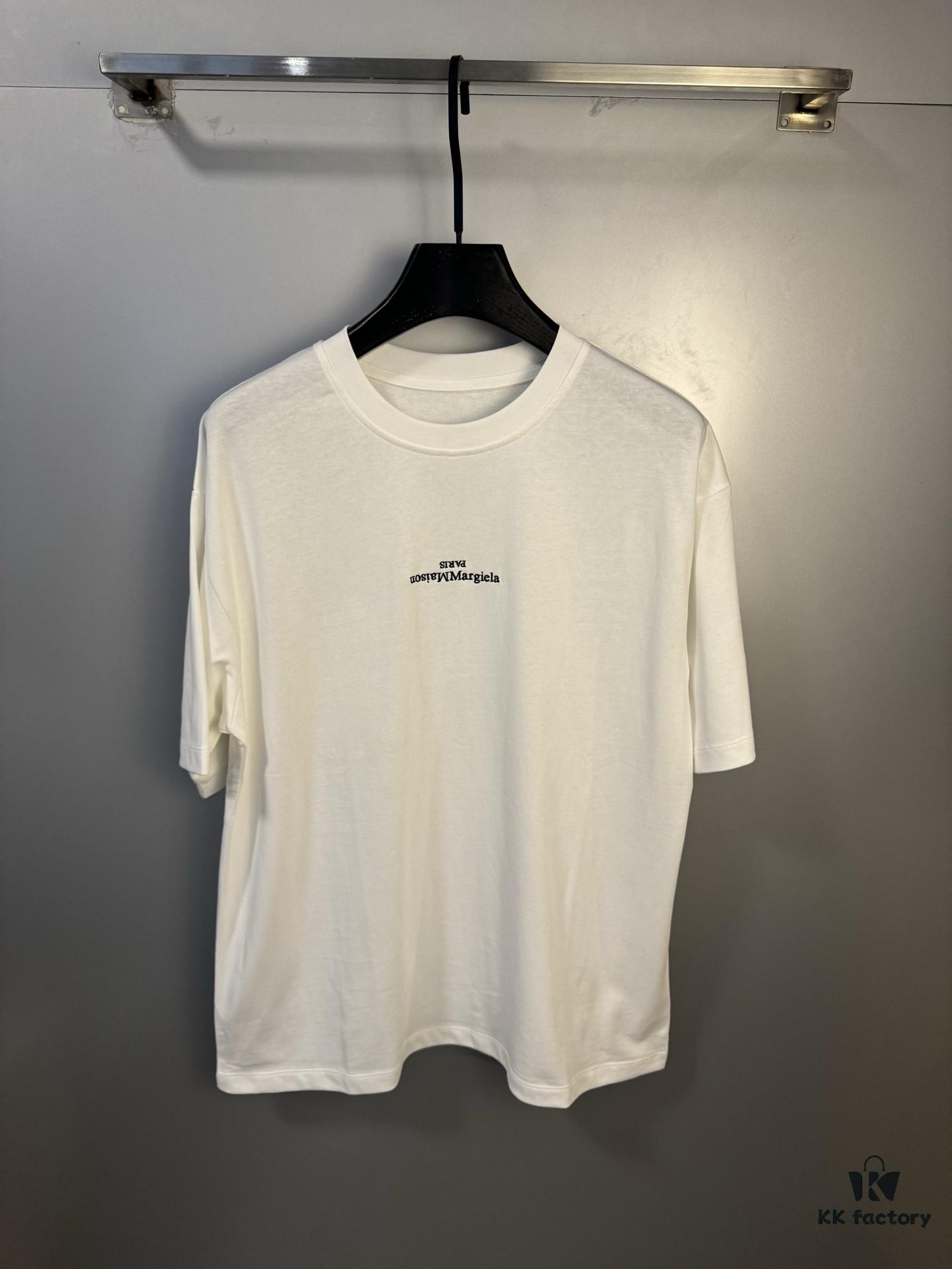 High-End Maison Margiela 2024 Inverted Logo Embroidered Short-Sleeve T-Shirt