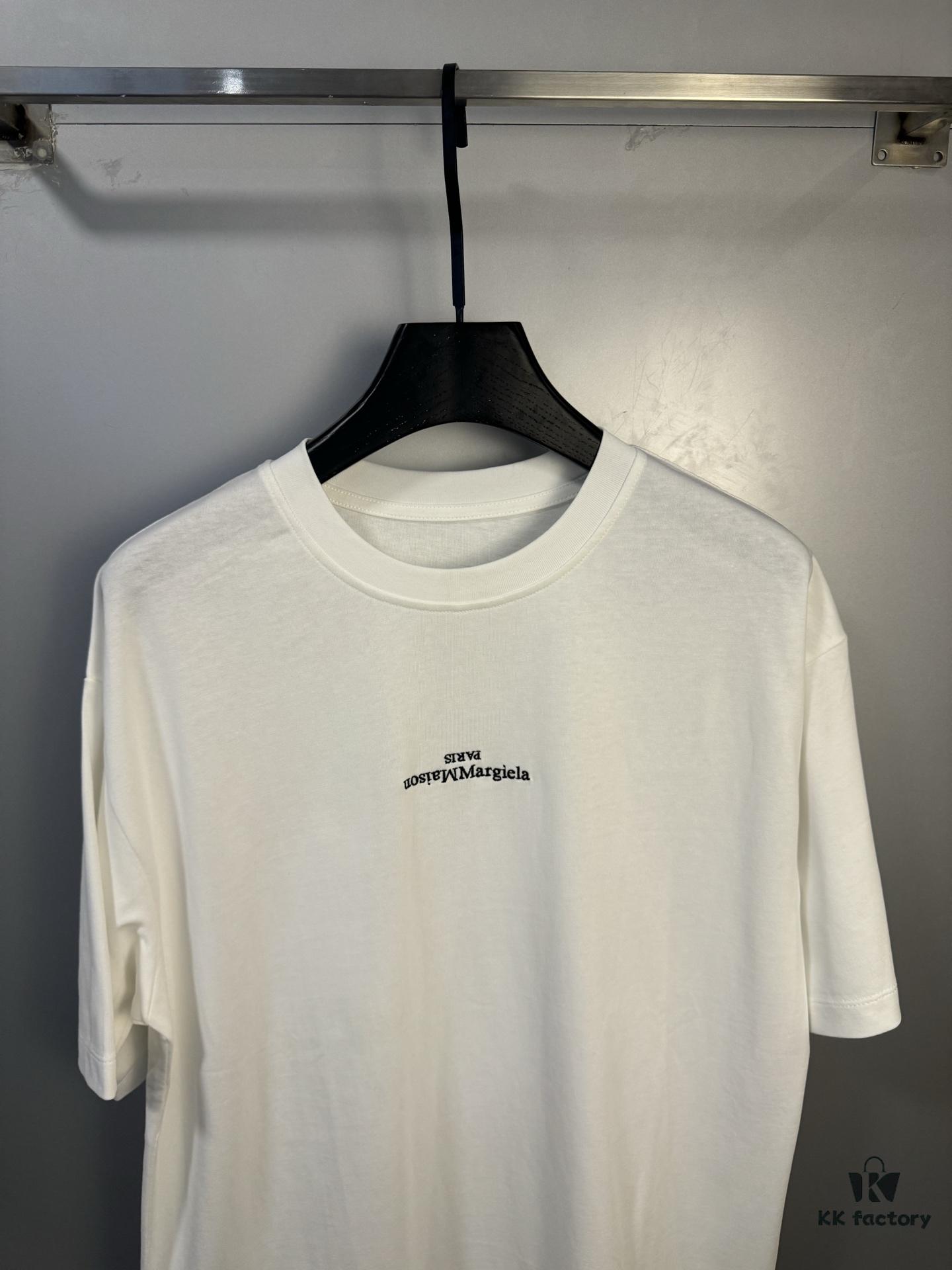 High-End Maison Margiela 2024 Inverted Logo Embroidered Short-Sleeve T-Shirt