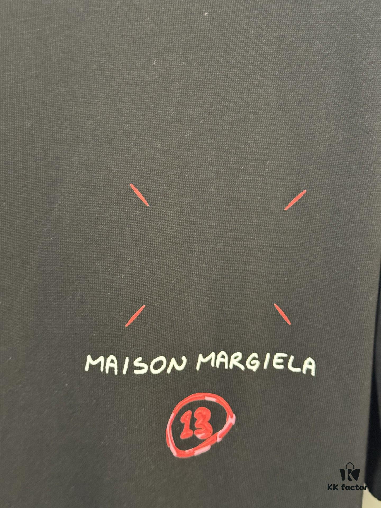 High-End Maison Margiela MM6 2024 Slurry Print Calendar 13 Short Sleeve T-Shirt