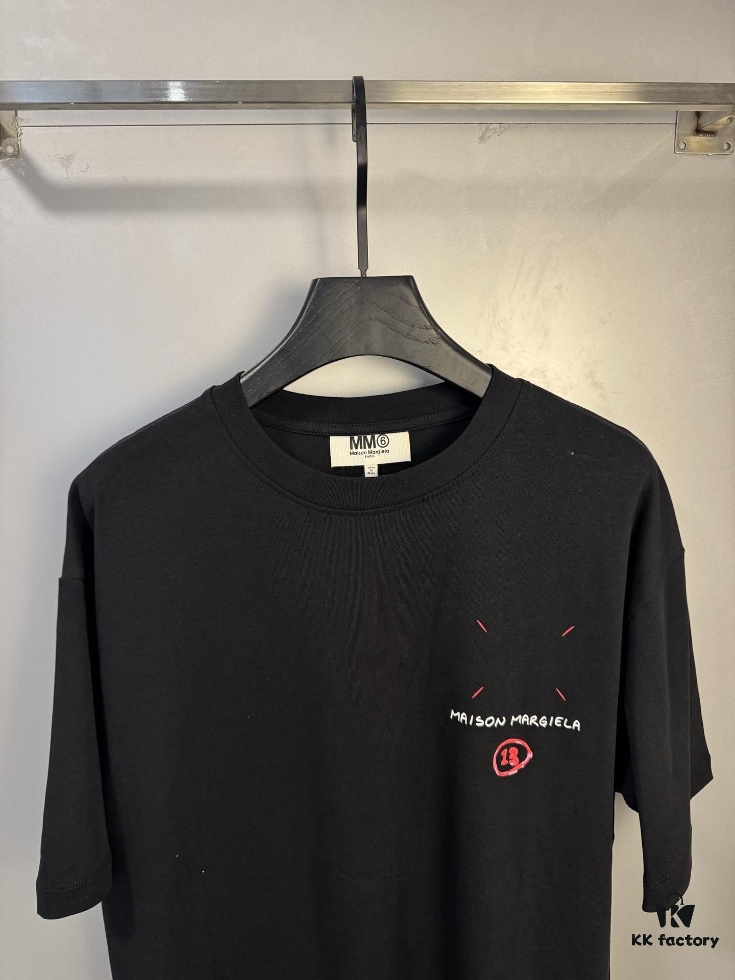 High-End Maison Margiela MM6 2024 Slurry Print Calendar 13 Short Sleeve T-Shirt