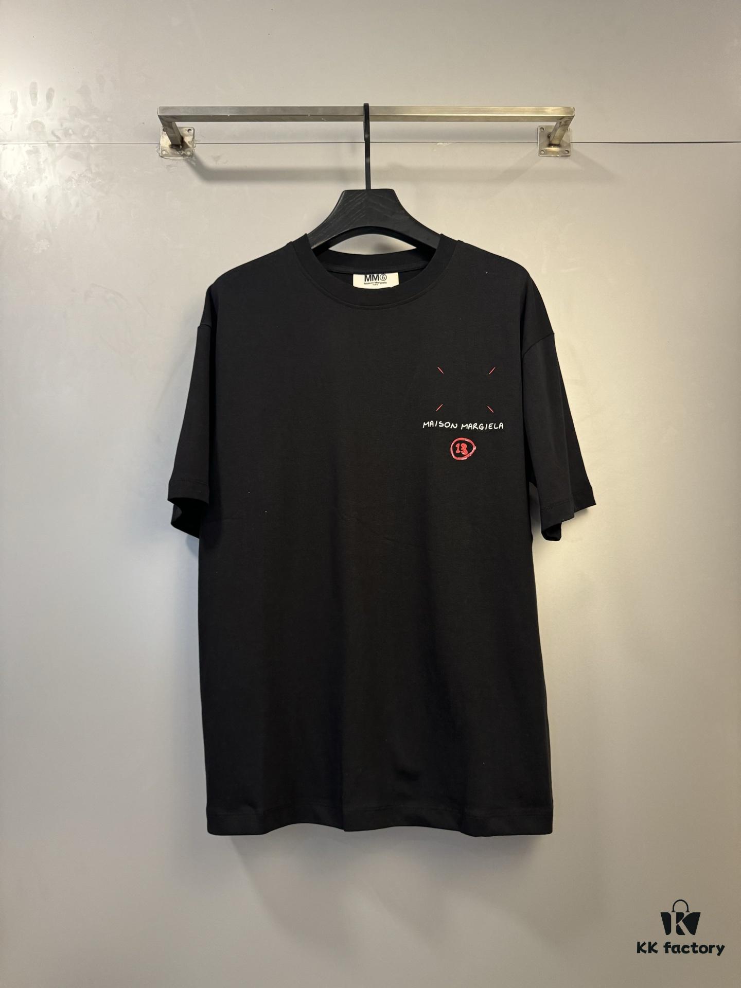 High-End Version Maison Margiela MM6 2024 Slurry Print Calendar 13 Short Sleeve T-Shirt