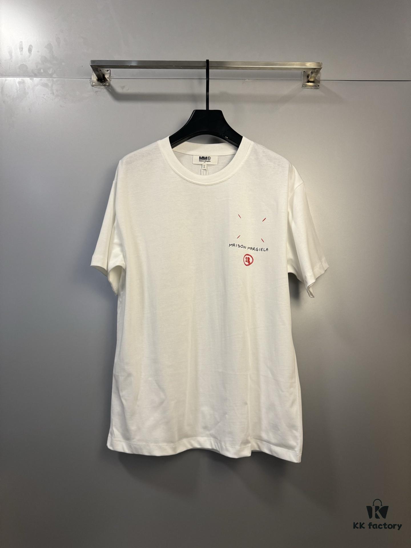 High-End Version Maison Margiela MM6 2024 Slurry Print Calendar 13 Short Sleeve T-Shirt