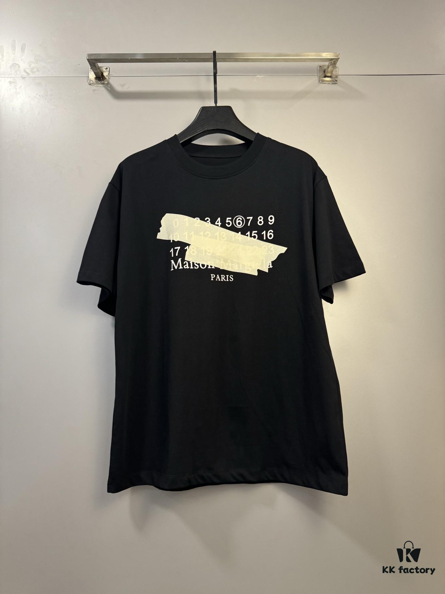 High-End Version Maison Margiela 2024 Irregular Tape Number Calendar Short Sleeve T-Shirt